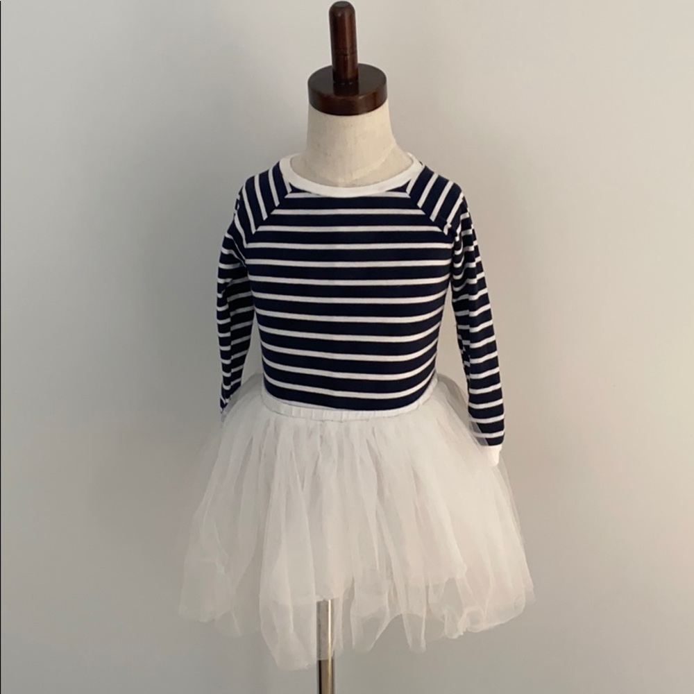 3T Navy and white girls tutu dress